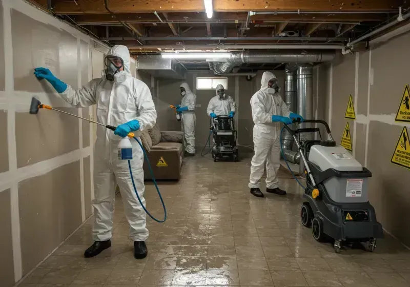 Basement Moisture Removal and Structural Drying process in Bison, SD